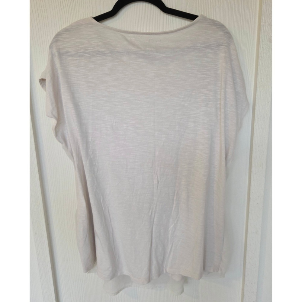 Chicos White Boho Embroidered Short Sleeve Blouse Sz L Cottagecore Fairy Bridal - Picture 3 of 6